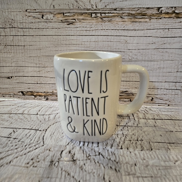Rae Dunn "Love is Patient & Kind" Ceramic Coffee Mug - Picture 1 of 1